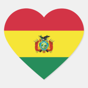 Bolivia State Flag Heart Sticker