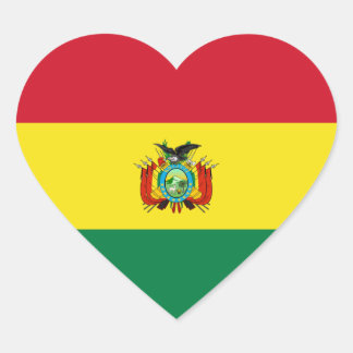 Bolivia State Flag Heart Sticker