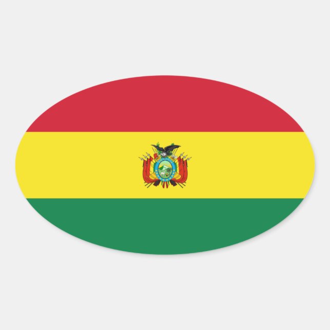 Bolivia State Flag Oval Sticker (Front)