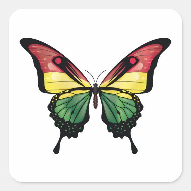 Bolivia Swallowtail Butterfly Flag Sticker (Front)