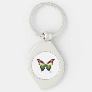 Bolivia Swallowtail Butterfly Flag Sticker Key Ring