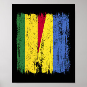 Bolivia Ukraine Half Flag Bolivian Ukrainian Herit Poster