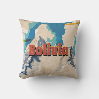 Bolivia Vintage Travel Poster Cushion