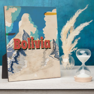 Bolivia Vintage Travel Poster Plaque