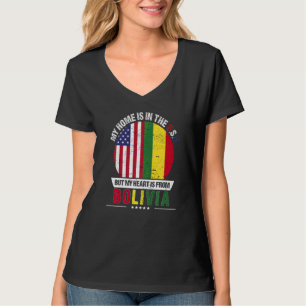 Bolivian American Patriot Heart Is From Bolivia Gr T-Shirt