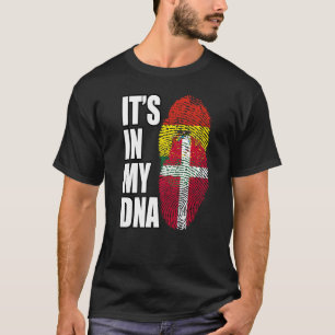 Bolivian And Danish DNA Flag Heritage T-Shirt