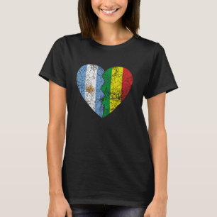 Bolivian Argentinian Flag Heart Argentina Bolivia T-Shirt