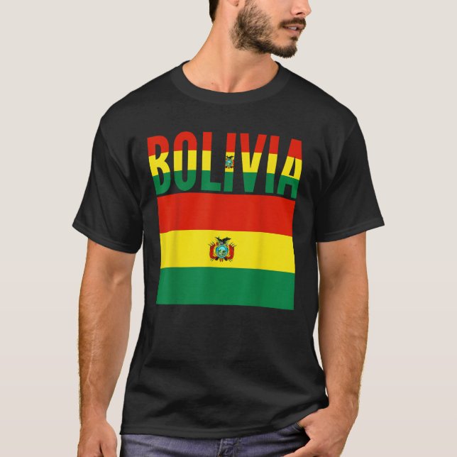 Bolivian Bolivia Country Flag T-Shirt (Front)