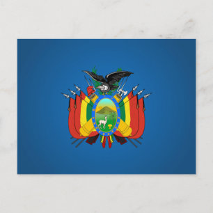 Bolivian coat of arms postcard