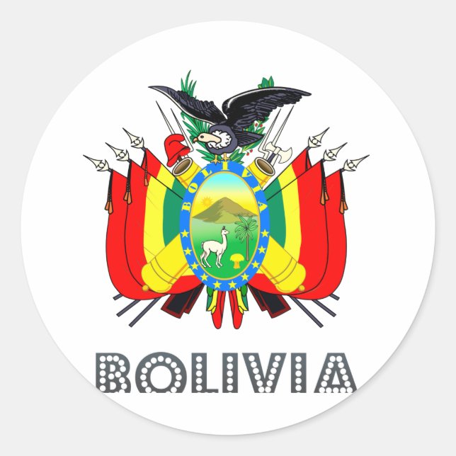 Bolivian Emblem Classic Round Sticker (Front)