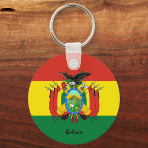 Bolivian Flag & Bolivia holiday, patriots / sports Key Ring