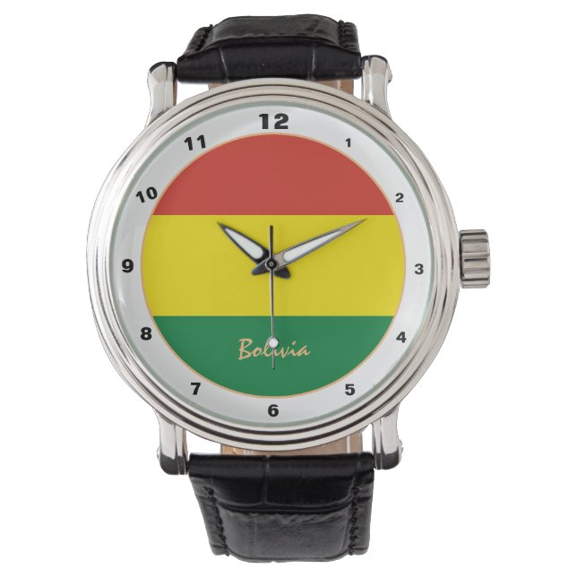Bolivian Flag & Bolivia trendy fashion /design Watch (Front)
