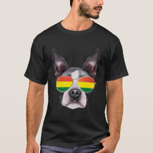 Bolivian Flag Boston Terrier Dog Bolivia Pocket T-Shirt