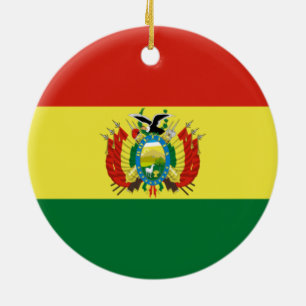 Bolivian Flag Ceramic Tree Decoration