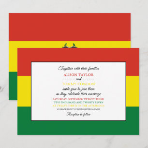 Bolivian Flag, Flag of Bolivia Wedding Invitation