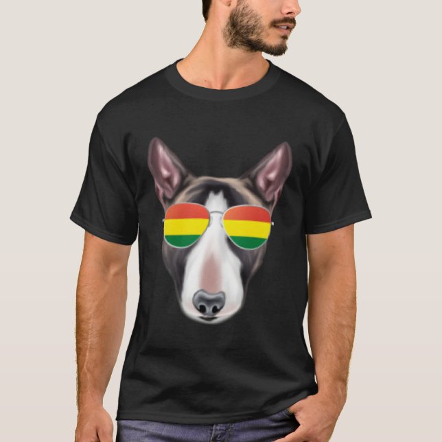 Bolivian Flag Miniature Bull Terrier Dog Bolivia P T-Shirt (Front)