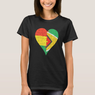 Bolivian Guyanese Flag Heart T-Shirt