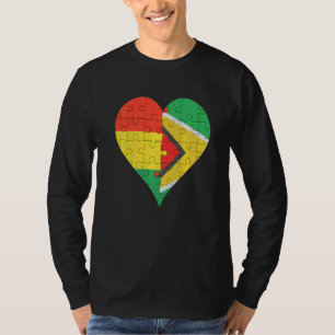 Bolivian Guyanese Flag Heart T-Shirt