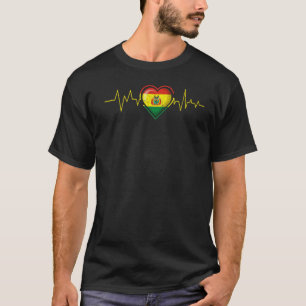 Bolivian Heartbeat Bolivia Flag Mens Womens Kids T-Shirt