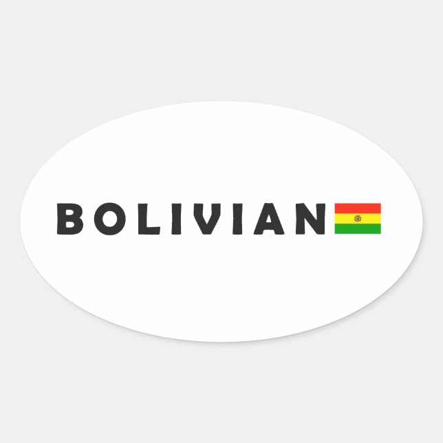 Bolivian, I love Bolivia Oval Sticker (Front)