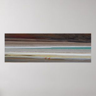 Bolivian Lagoon with Flamingos - Photograph Poster