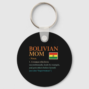 Bolivian Mum Definition Bolivia Pride Flag Funny M Key Ring