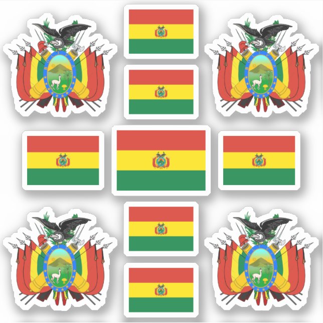 Bolivian state symbols / coat of arms and flag (Front)
