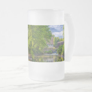 Bollinger Mill And Burfordville Covered Bridge Frosted Glass Beer Mug