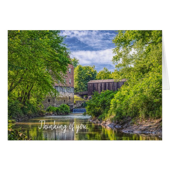 Bollinger Mill & Burfordville Covered Bridge Card (Front Horizontal)