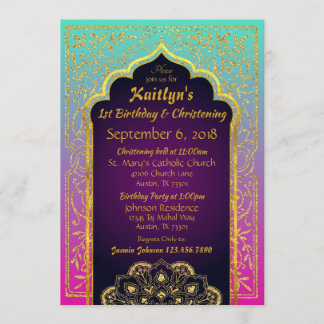 Bollywood Arabian Nights Birthday Christening Invitation