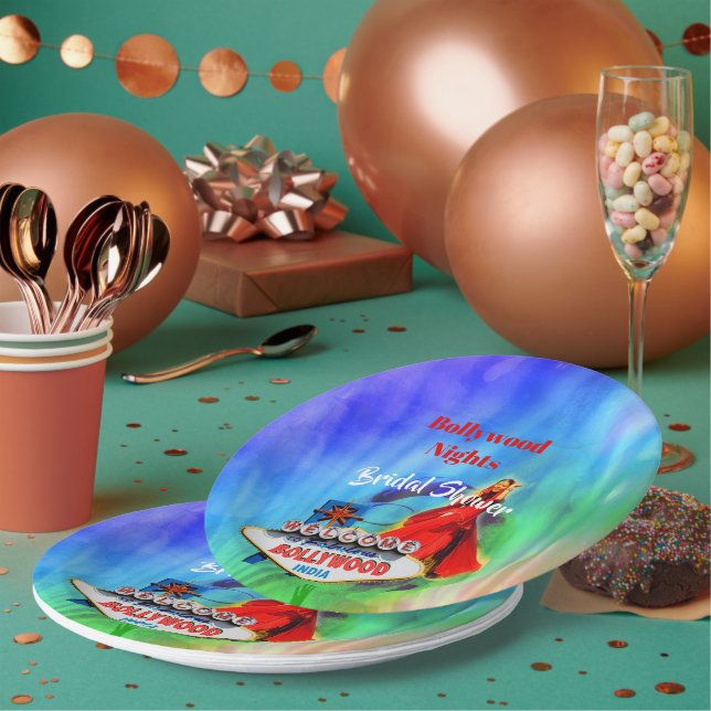 Bollywood Birthday Indian Colourful Party Paper Plate (Multi)