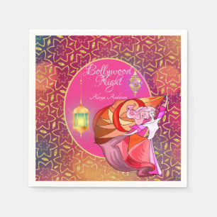 Bollywood Night Party Napkins - Personalised