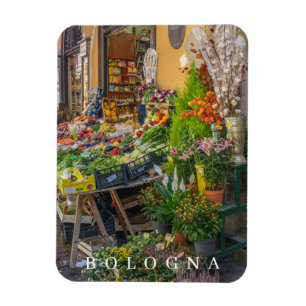 Bologna fruit and veg shop view fridge magnet