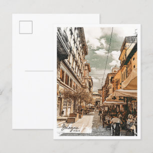 Bologna Italy Beautiful Oil Paint Landscape Postcard