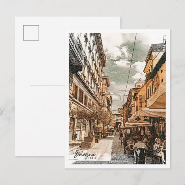 Bologna Italy Beautiful Oil Paint Landscape Postcard (Front/Back)