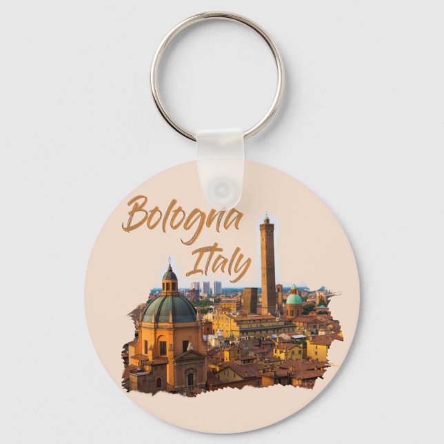 Bologna Italy: Historical Centre Key Ring (Front)