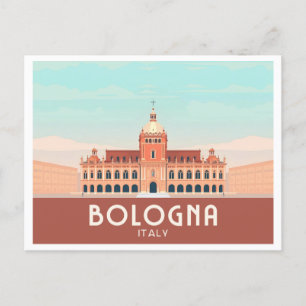 Bologna Italy Pastel Travel Postcard