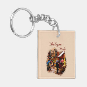 Bologna, Italy: Shopping in the Rain Key Ring
