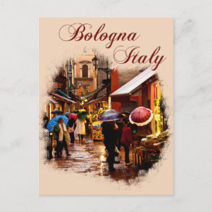 Bologna, Italy: Shopping in the Rain Postcard