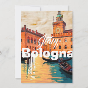Bologna Italy Travel Postcard, Bologna Travel Art Invitation