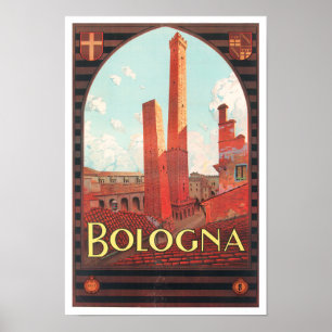 Bologna Italy vintage travel Poster
