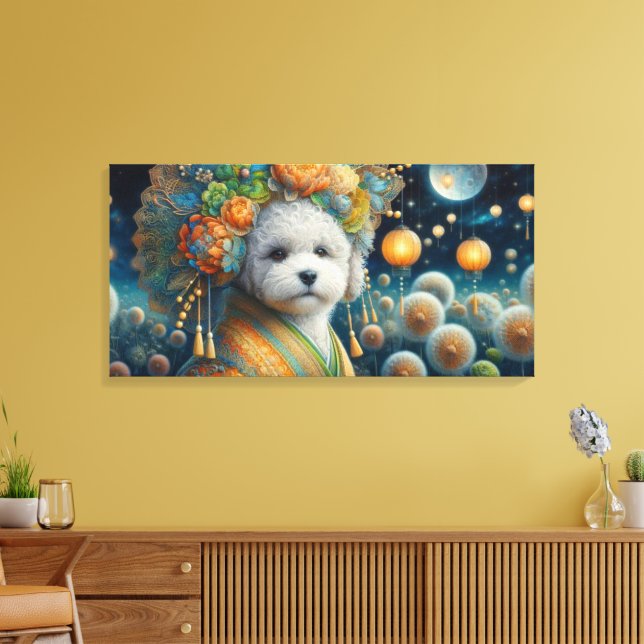 Bolognese dog canvas print (Insitu(LivingRoom))