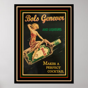 Bols Genever Vintage Ad Poster 12 x 16