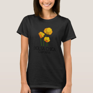 Bolsa Chica California CA Poppy Flower State City  T-Shirt