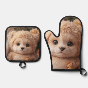 Bolsa de la compra reutilizable oven mitt & pot holder set
