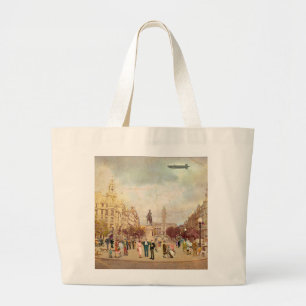 Bolso De Tela Gigante Os Aliados, Porto. 1935 Large Tote Bag