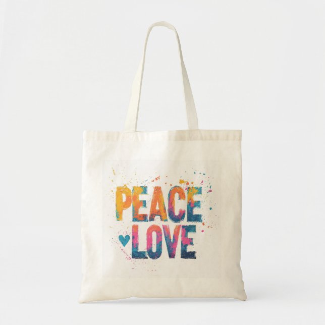 Bolso Peace and Love Tote Bag (Front)