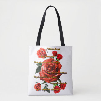 Bolso Rosas Rojas Poema Tote Bag