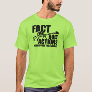 Bolt Actions Speak Louder Than Words - Blk Graphic T-Shirt