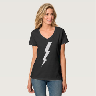 Bolt Of Lightening Black Thunderbolt Womens Girls T-Shirt